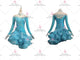 Blue cheap rumba dancing costumes hand-tailored latin practice dresses beads LD-SG2320