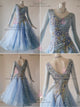 Blue design waltz performance gowns beautiful prom dancesport gowns company BD-SG3771