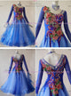 Blue beautiful waltz performance gowns satin Standard dance dresses store BD-SG3729