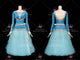 Blue Swarovski Rhinestones dance costumes ballroom dancewear BD-SG3346