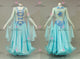 Blue classic waltz dance gowns wedding ballroom dance team gowns feather BD-SG4144