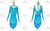 Blue Satin Wedding Latin Dance Costumes Swing Outfits LD-SG2333