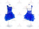 Blue elegant rumba dancing clothing harmony salsa dance competition gowns lace LD-SG2020