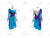 Blue Sequin Latin Dance Dress Merengue Dancing Gowns LD-SG1980