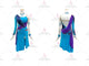 Blue elegant rumba dancing clothing contemporary rumba competition gowns feather LD-SG1980