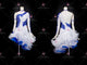 Blue elegant rumba dancing clothing juvenile swing practice skirts fringe LD-SG2029
