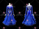 Blue new style homecoming dance team gowns female Standard stage dresses satin BD-SG4550