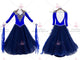 Blue retail ballroom champion costumes long homecoming dance competition gowns shop BD-SG3362