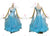 Blue Womens Practice Ballroom Competition Skirt Rhinestones Chiffon BD-SG3793