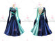 Blue And Green big size tango dance competition dresses evening ballroom dance competition dresses lace BD-SG3961