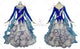 Blue And White plus size tango dance competition dresses classic prom dance dresses applique BD-SG3843