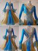 Blue And Yellow beautiful waltz performance gowns swarovski Smooth champion gowns provider BD-SG3736