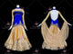 Golden ballroom dancewear with sequin embroidered crystal ballroom dress BD-SG3343