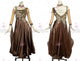 Brown brand new tango dance competition dresses ladies prom performance gowns feather BD-SG3821