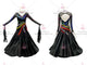 Black simple ballroom champion costumes sparkling prom performance dresses supplier BD-SG3493