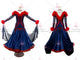 Blue And Red simple ballroom champion costumes beads homecoming practice gowns provider BD-SG3481