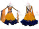 Blue And Yellow simple ballroom champion costumes chiffon Standard performance gowns factory BD-SG3478