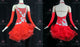 Red discount rhythm dance dresses spandex salsa dancing costumes tassels LD-SG2447