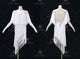 White discount rhythm dance dresses made-to-measure salsa stage gowns velvet LD-SG2429