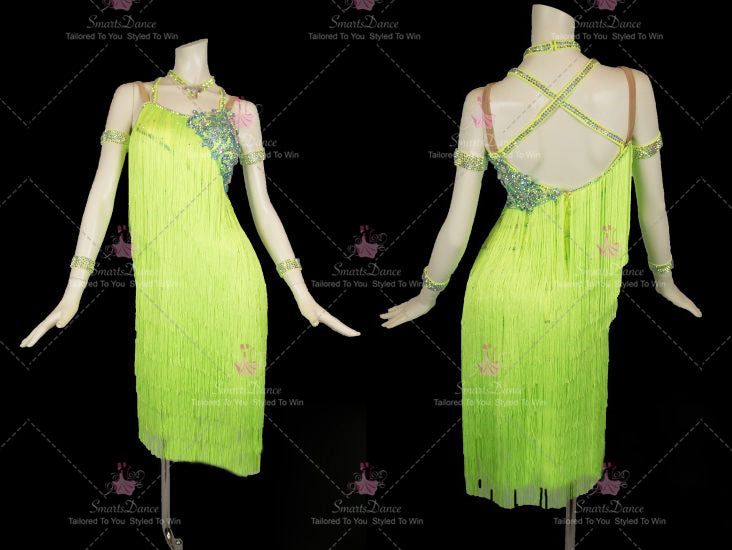 Green hot sale rhythm dance dresses juvenile rumba dance team gowns fr Smarts Dance Green hot sale rhythm dance dresses juvenile rumba dance team gowns fr Smarts Dance