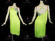 Green hot sale rhythm dance dresses juvenile rumba dance team gowns fringe LD-SG2416
