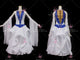 White simple ballroom champion costumes made to measure waltz dance dresses promotion BD-SG3466