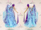 Blue short waltz dance gowns sparkly ballroom dance team costumes satin BD-SG4199