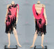 Red customized rumba dancing costumes personalize rhythm performance dresses feather LD-SG2136