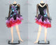 Black And Pink custom made rumba dancing costumes newest rhythm dance team dresses rhinestones LD-SG2171