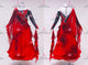 Black And Red long waltz dance gowns long homecoming stage gowns feather BD-SG4239