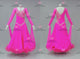 Pink short waltz dance gowns wedding ballroom stage gowns chiffon BD-SG4224