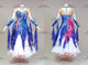 Blue And White short waltz dance gowns harmony ballroom dancesport costumes crystal BD-SG4209