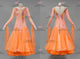 Orange long waltz dance gowns big size Standard stage dresses satin BD-SG4234