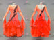 Orange short waltz dance gowns shine ballroom champion gowns swarovski BD-SG4219