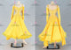 Yellow classic Smooth dancing costumes long tango dancesport gowns feather BD-SG4107