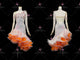 Orange And White custom rumba dancing clothing hot sale latin performance gowns flower LD-SG2059