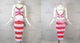 Red And White customized rumba dancing clothing latest rhythm practice dresses velvet LD-SG2108