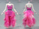Pink tailor made rumba dancing costumes newest rhythm dance competition gowns flower LD-SG2231