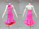Pink tailor made rumba dancing costumes casual rhythm stage dresses chiffon LD-SG2219