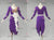 Contemporary Purple And White Applique Latin Dance Outfits Rhythm Practice Costumes LD-SG2207