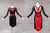 Design Black And Red Flower Latin Dance Costumes Rumba Dancer Gowns LD-SG2198