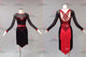 Black And Red custom made rumba dancing costumes made-to-measure rhythm dancesport skirts swarovski LD-SG2198