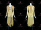 Yellow custom rumba dancing clothing popular salsa dance competition costumes lace LD-SG2062