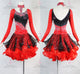 Black And Red customized rumba dancing clothing brand new rumba stage costumes tassels LD-SG2099