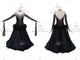 Black simple ballroom champion costumes feather homecoming stage dresses promotion BD-SG3482