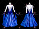 Blue simple ballroom champion costumes lady waltz competition gowns supplier BD-SG3461