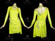 Yellow hot sale rhythm dance dresses ladies rumba dance competition costumes rhinestones LD-SG2414