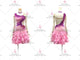 Pink And Purple hot sale rhythm dance dresses long swing dancewear rhinestones LD-SG2372