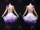 Purple And White discount rhythm dance dresses modern rumba practice skirts chiffon LD-SG2424