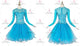 Blue discount rhythm dance dresses hot sale latin dance team dresses feather LD-SG2363